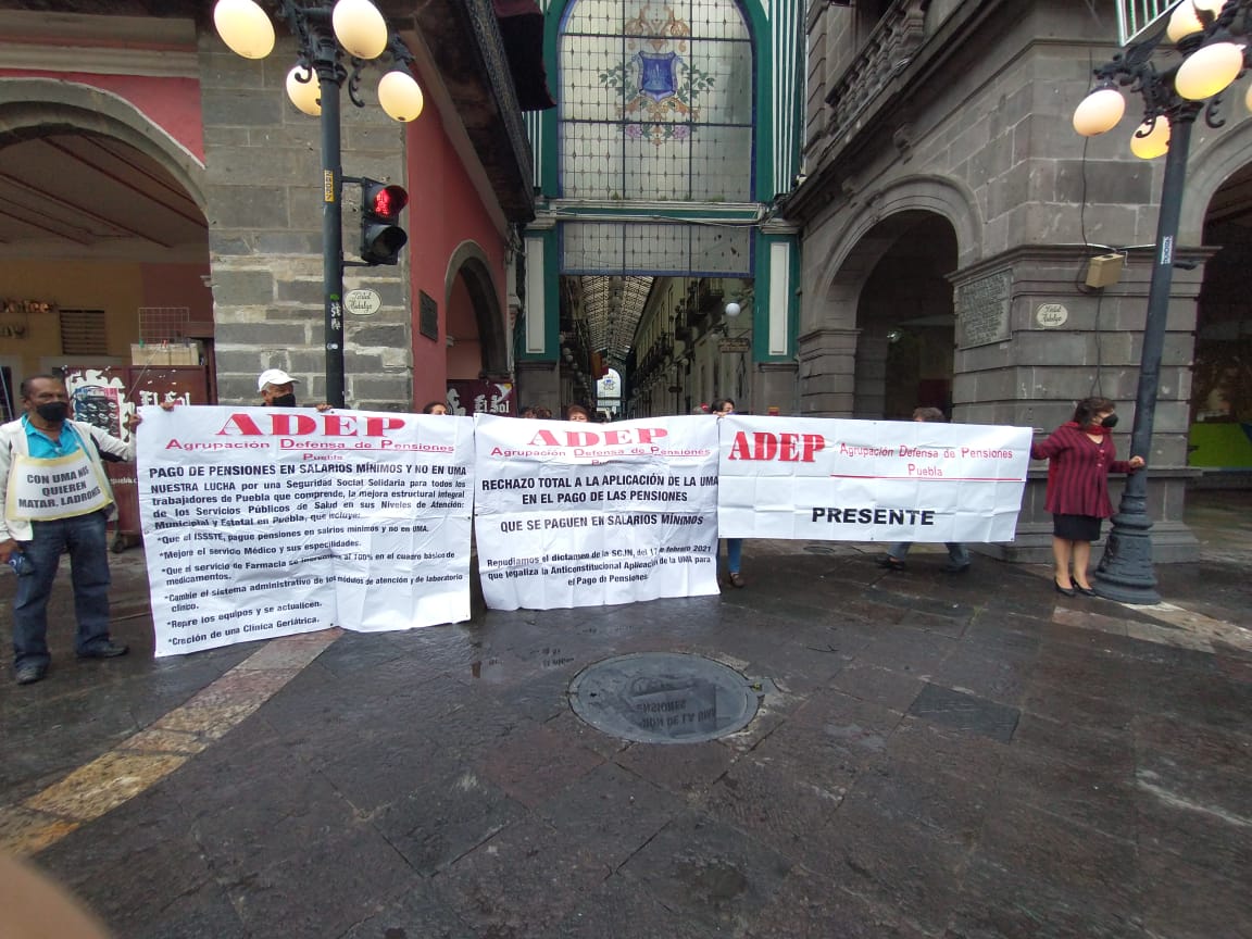 Se suma la Agrupación Defensa de Pensiones de Puebla (ADEP) a manifestación nacional contra el pago en UMA