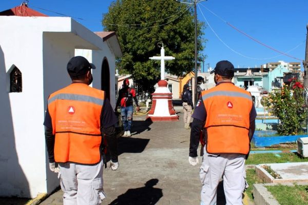 Operativo conjunto en San Pedro Cholula para visita a los panteones