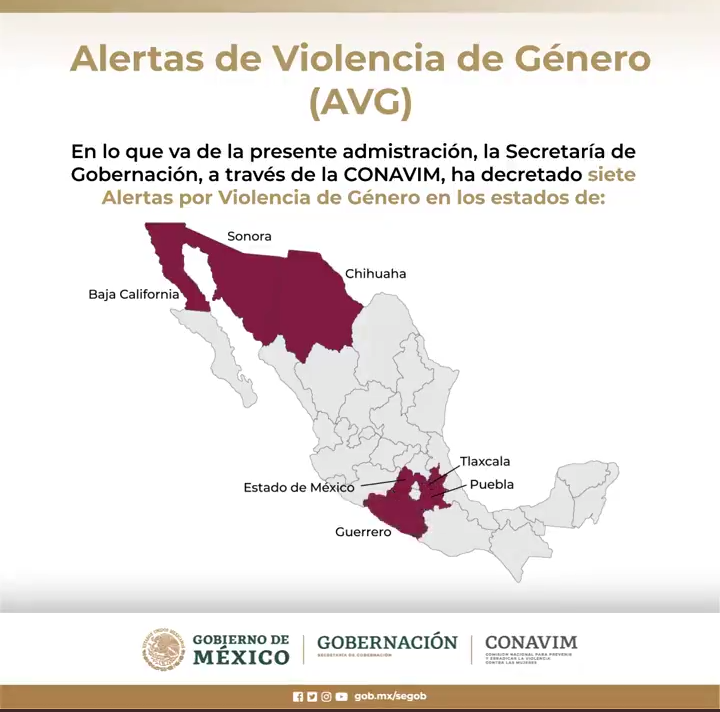 Alerta de violencia de género en Puebla: SEGOB
