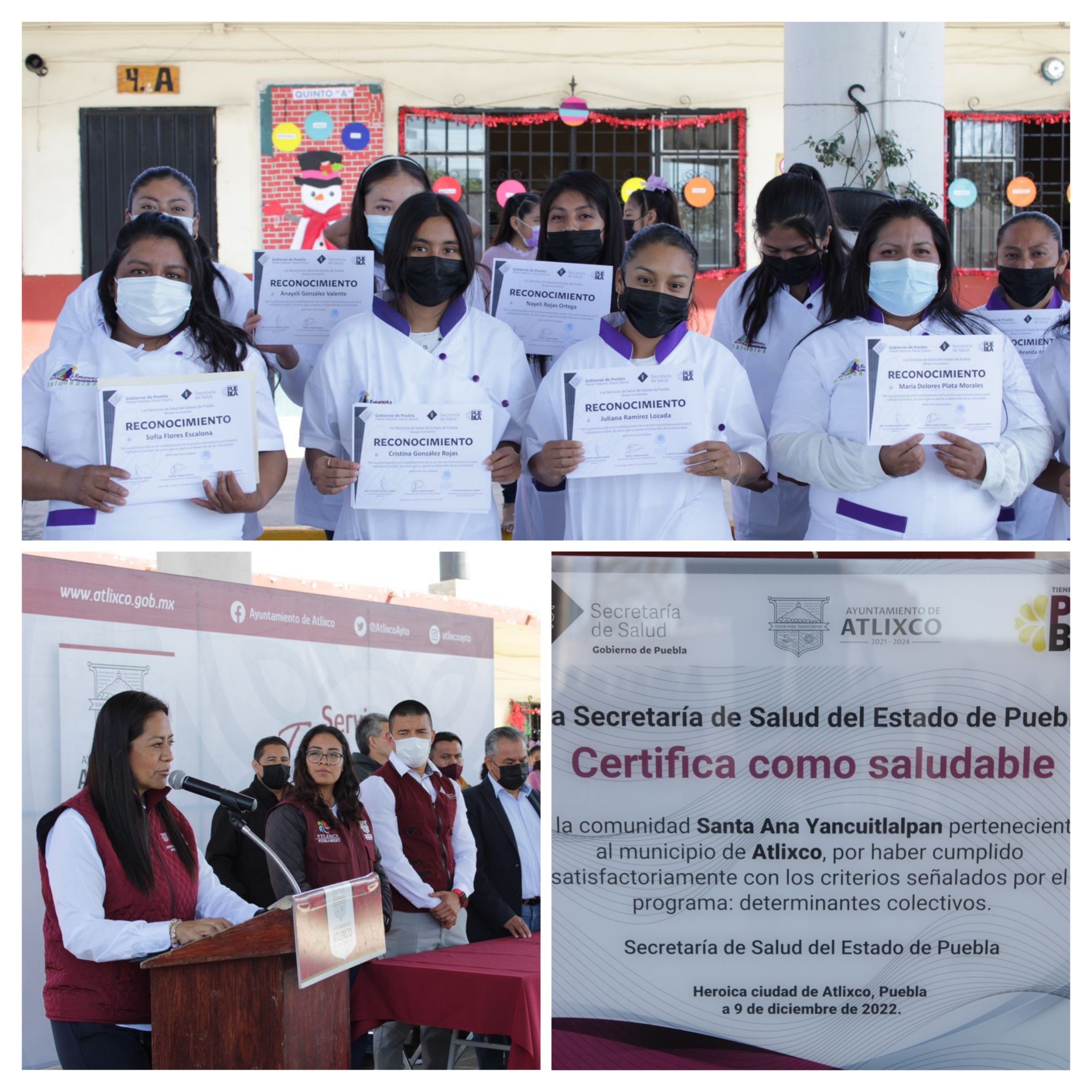 Santa Ana Yancuitlalpan y 6 escuelas de Atlixco de certifican como comunidades promotoras de salud