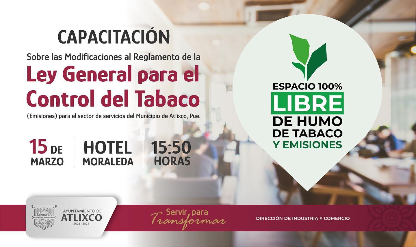 Capacita Ayuntamiento de Atlixco a prestadores de servicios sobre Ley del tabaco