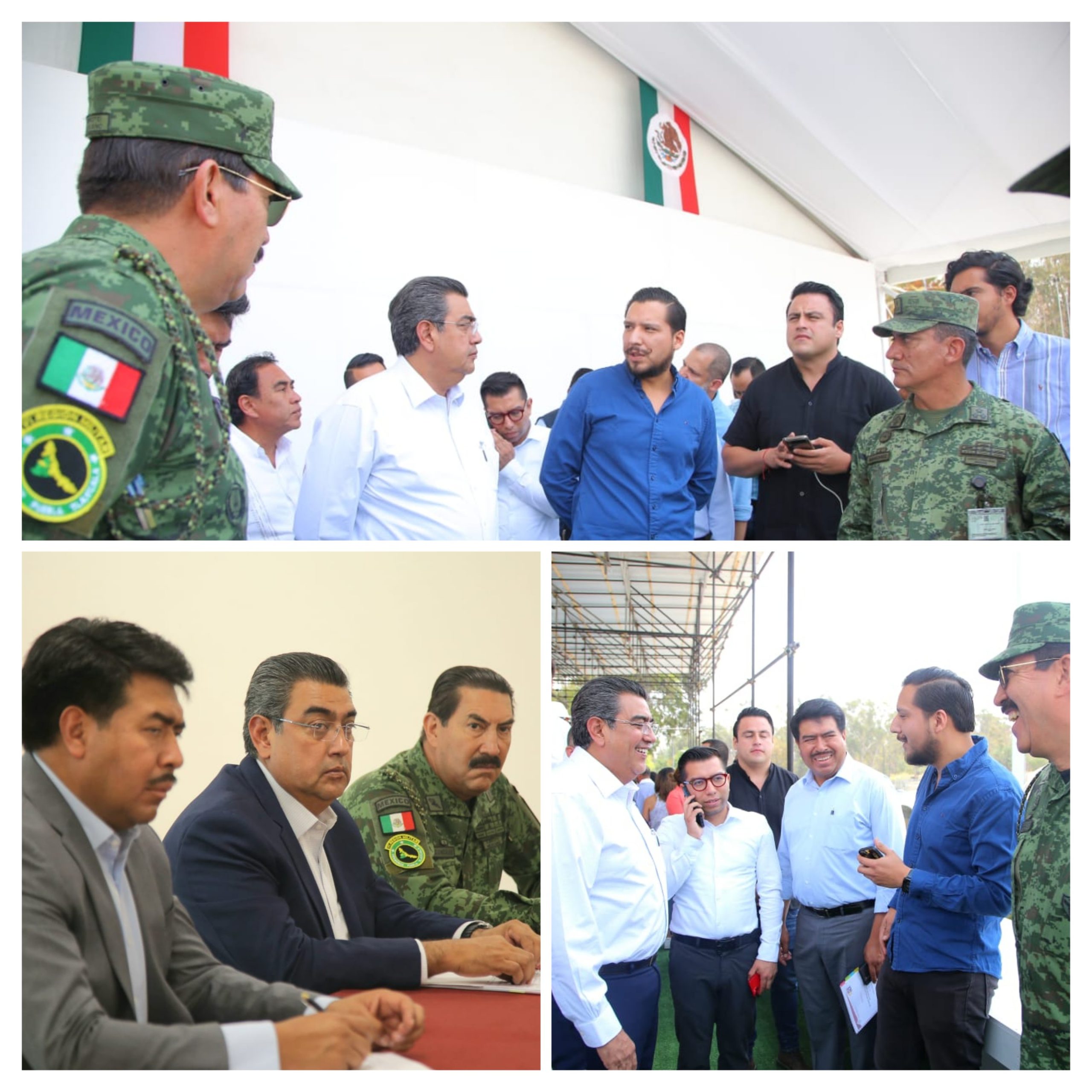 Sergio Salomón pasa revista a elementos del Ejército Mexicano para el desfile del 5 de Mayo