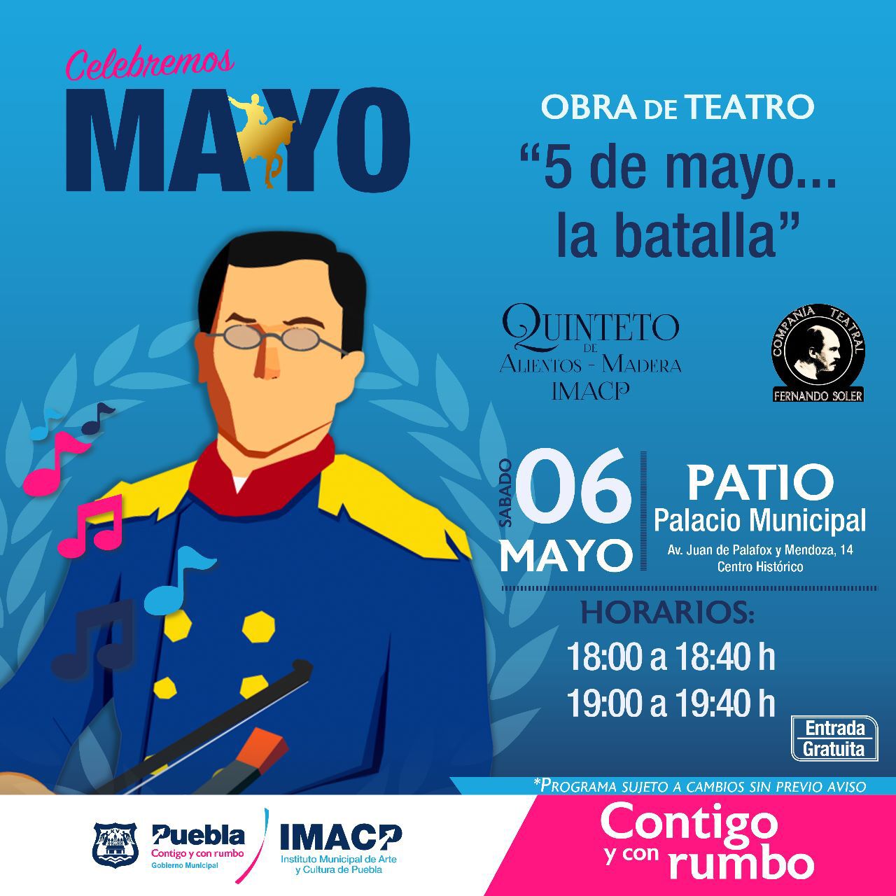Celebra el aniversario de la batalla de Puebla con actividades culturales y artísticas