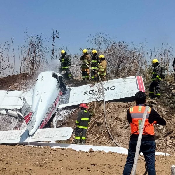 Se desploma aeronave en Cholula; hay dos heridos