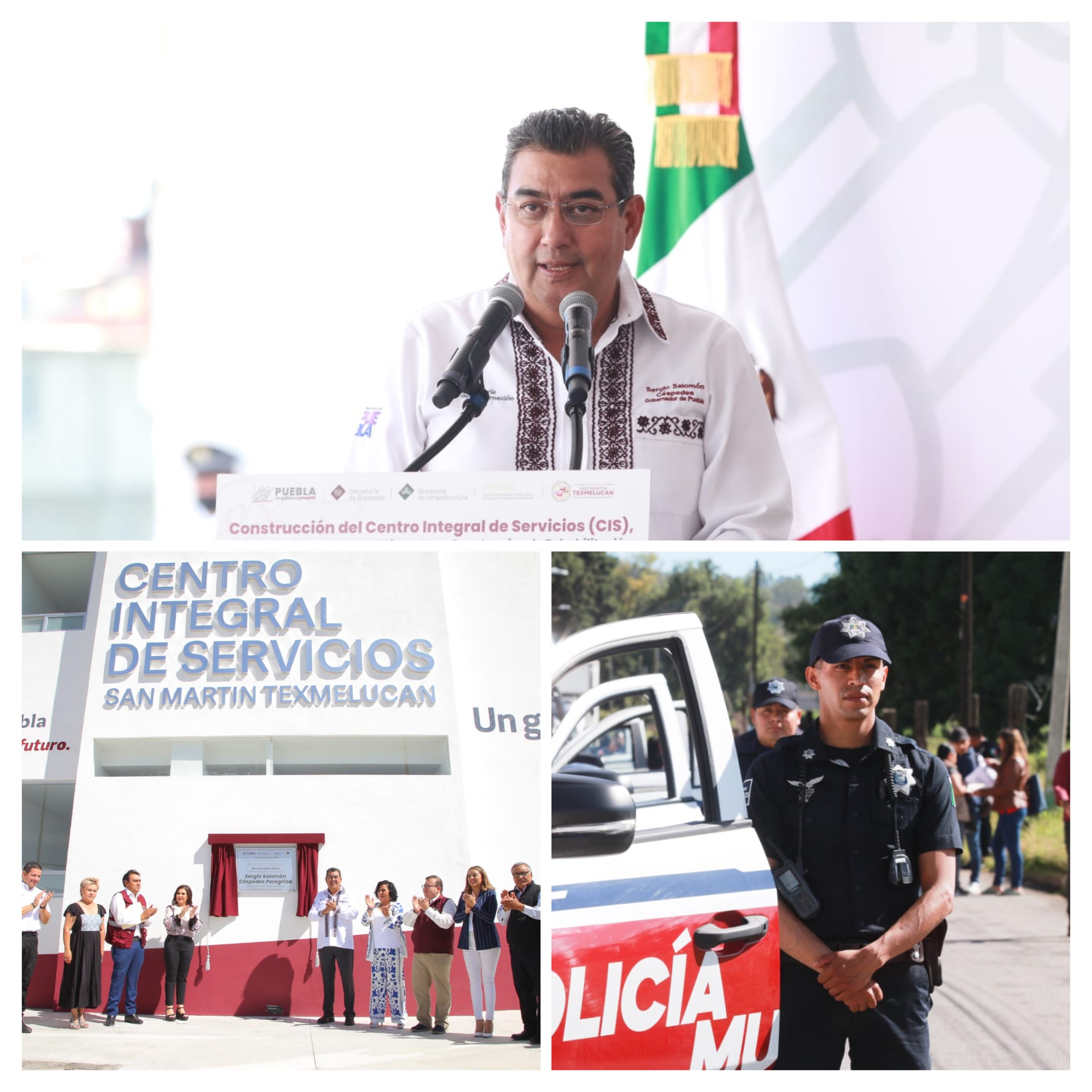 Inaugura Sergio Salomón CIS en Texmelucan y entrega patrullas
