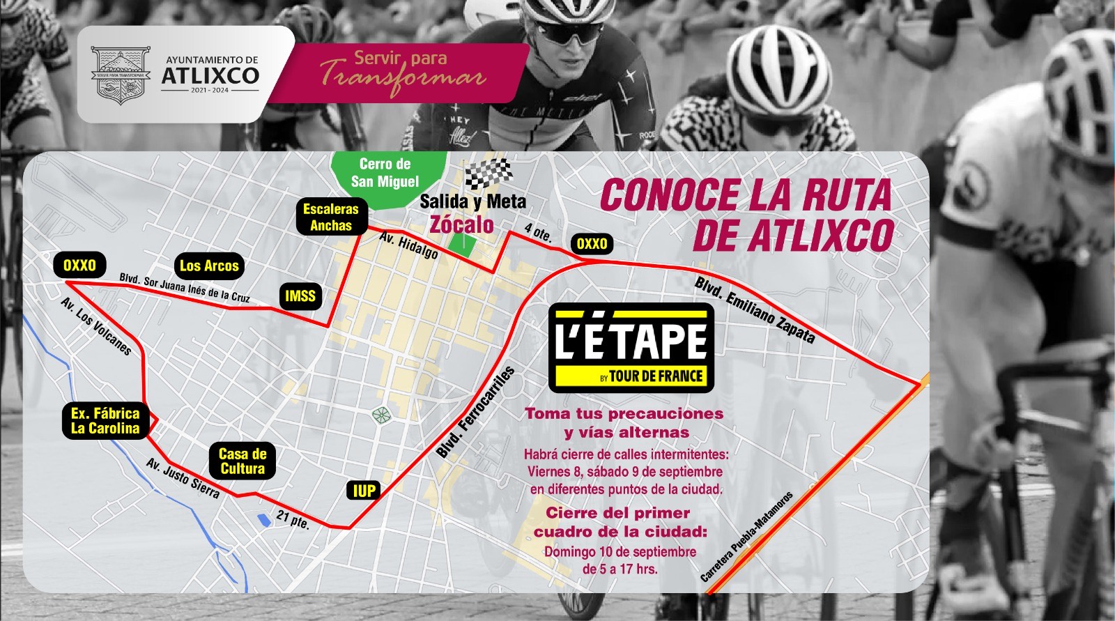 Listo operativo para la L’Etape Puebla by Tour de France 202, en Atlixco