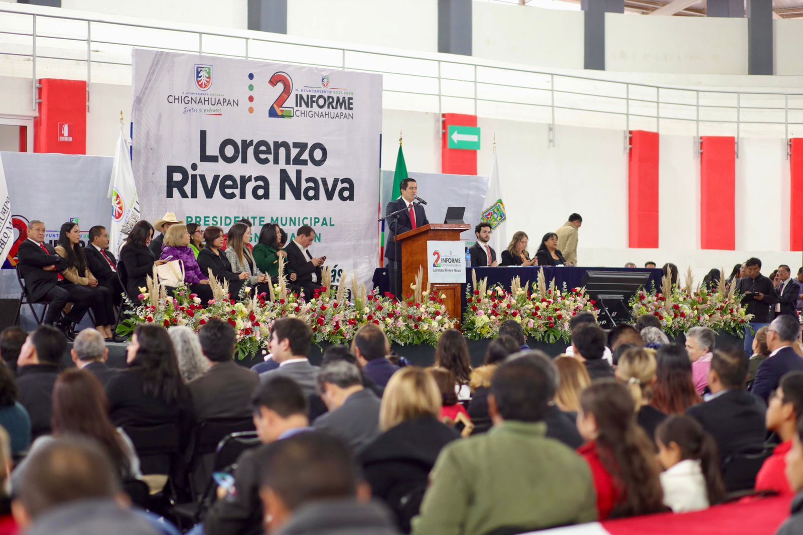 Lorenzo Rivera, destaca crecimiento económico y obra pública en su 2º. Informe de labores