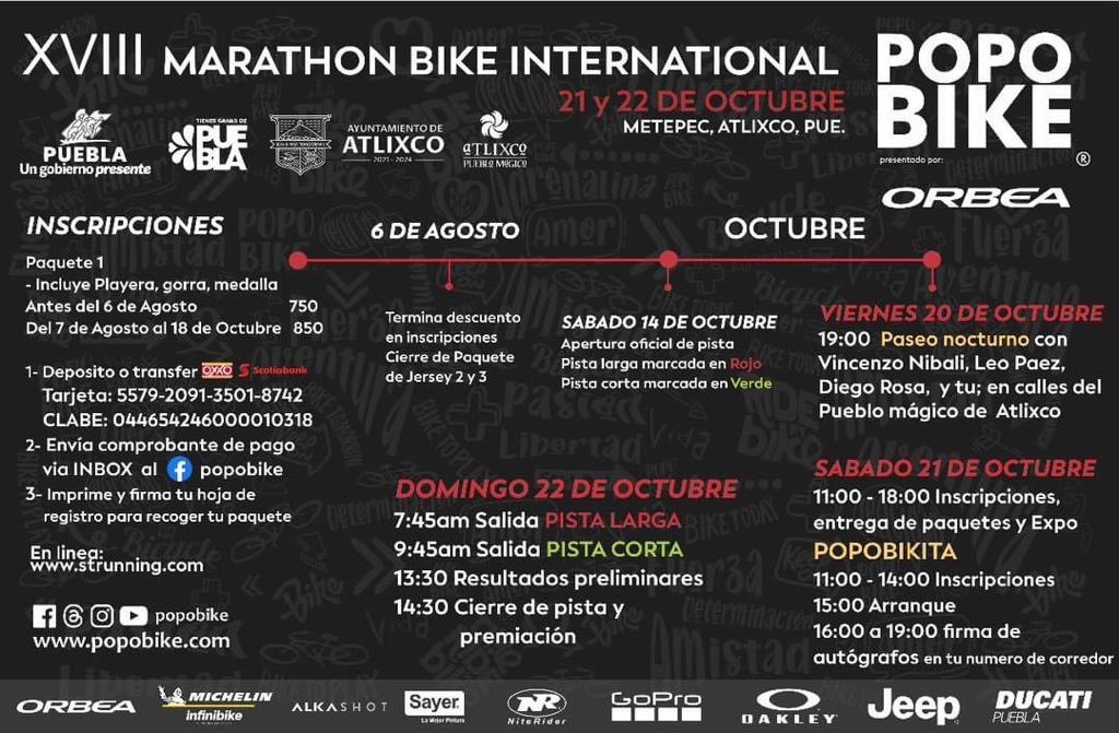 Emociónate con el gran evento ciclista “Popobike” en Atlixco