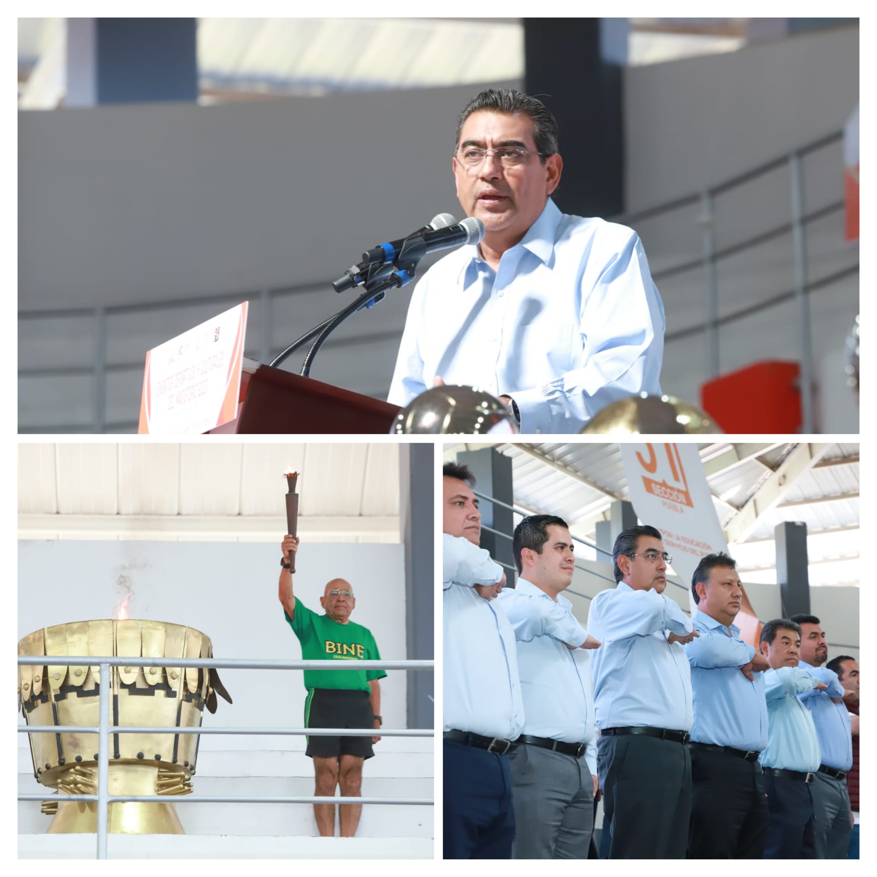 Sergio Salomón inauguró los Eventos Deportivos y Culturales del Magisterio 2023 en Chignahuapan