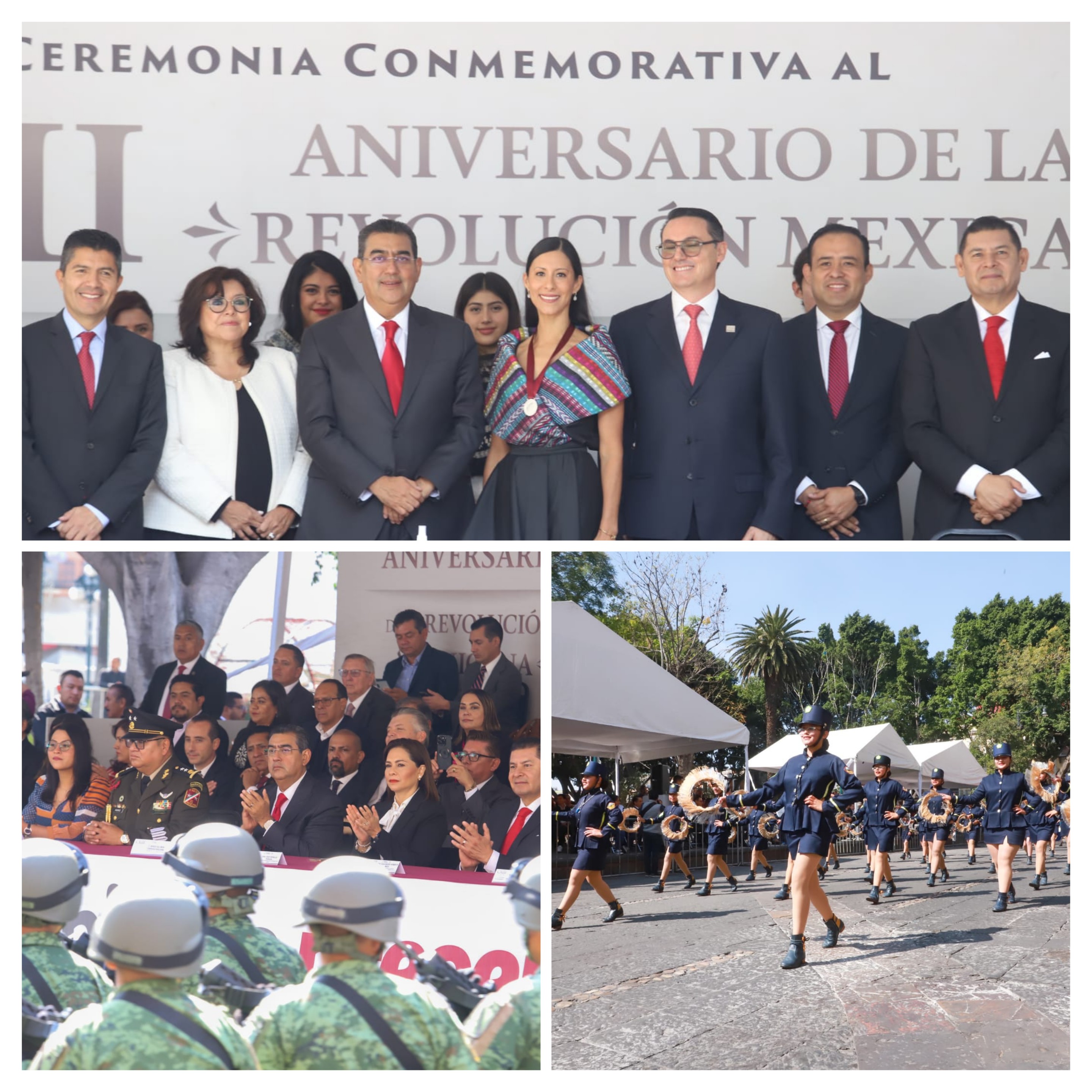 Con desfile y entrega de medalla Puebla celebra el 113 aniversario de la Revolución Mexicana
