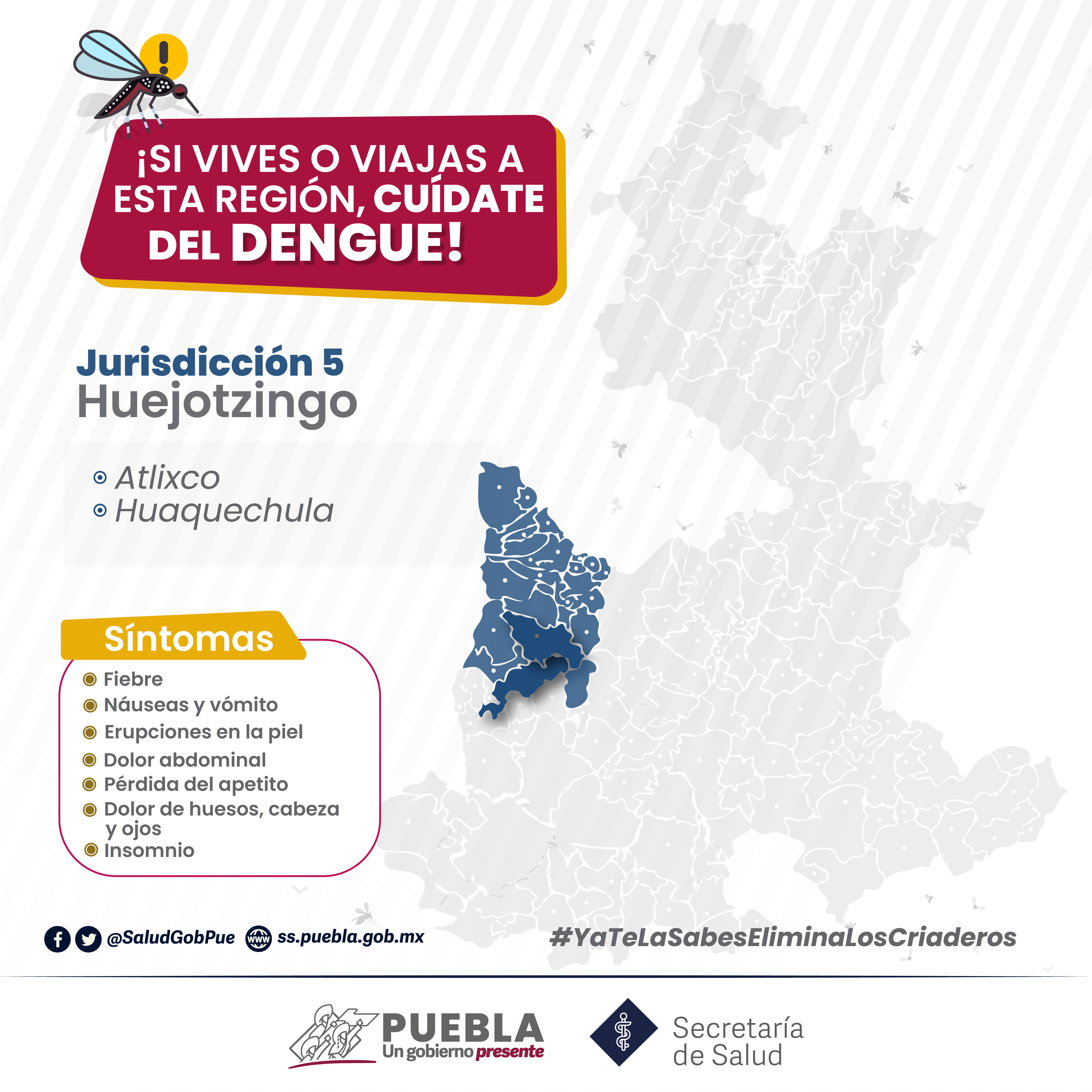 Registra Puebla siete nuevos casos de dengue: Salud