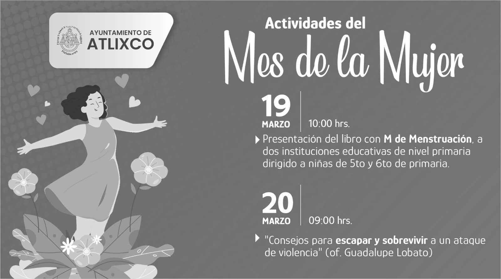 Continuará cartelera cultural y educativa para conmemorar el mes de la mujer en Atlixco
