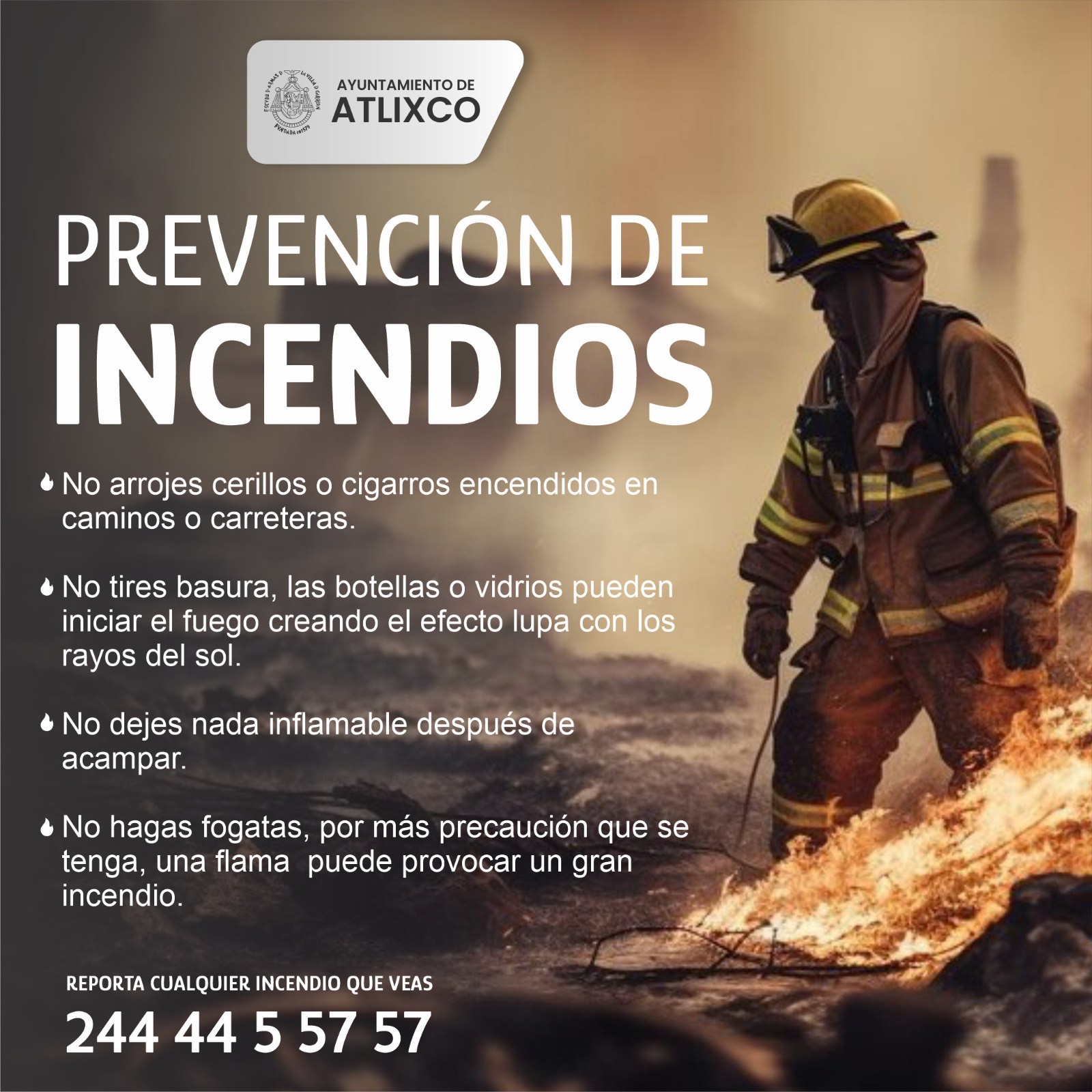 ¡Cuídemos Atlixco! evitemos incendios forestales siguiendo estas recomendaciones