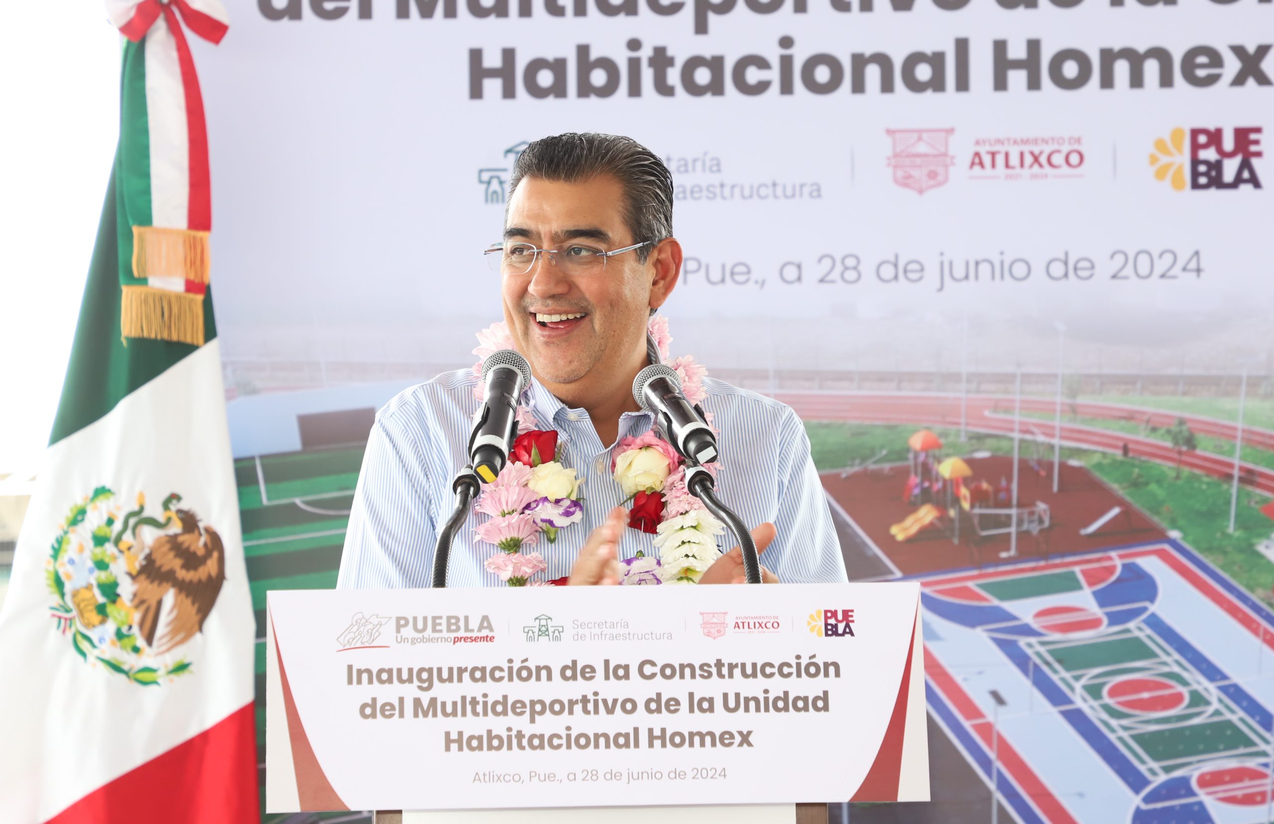 Impulsa gobierno de Puebla sana convivencia en la sociedad: inaugura multideportivo en Atlixco