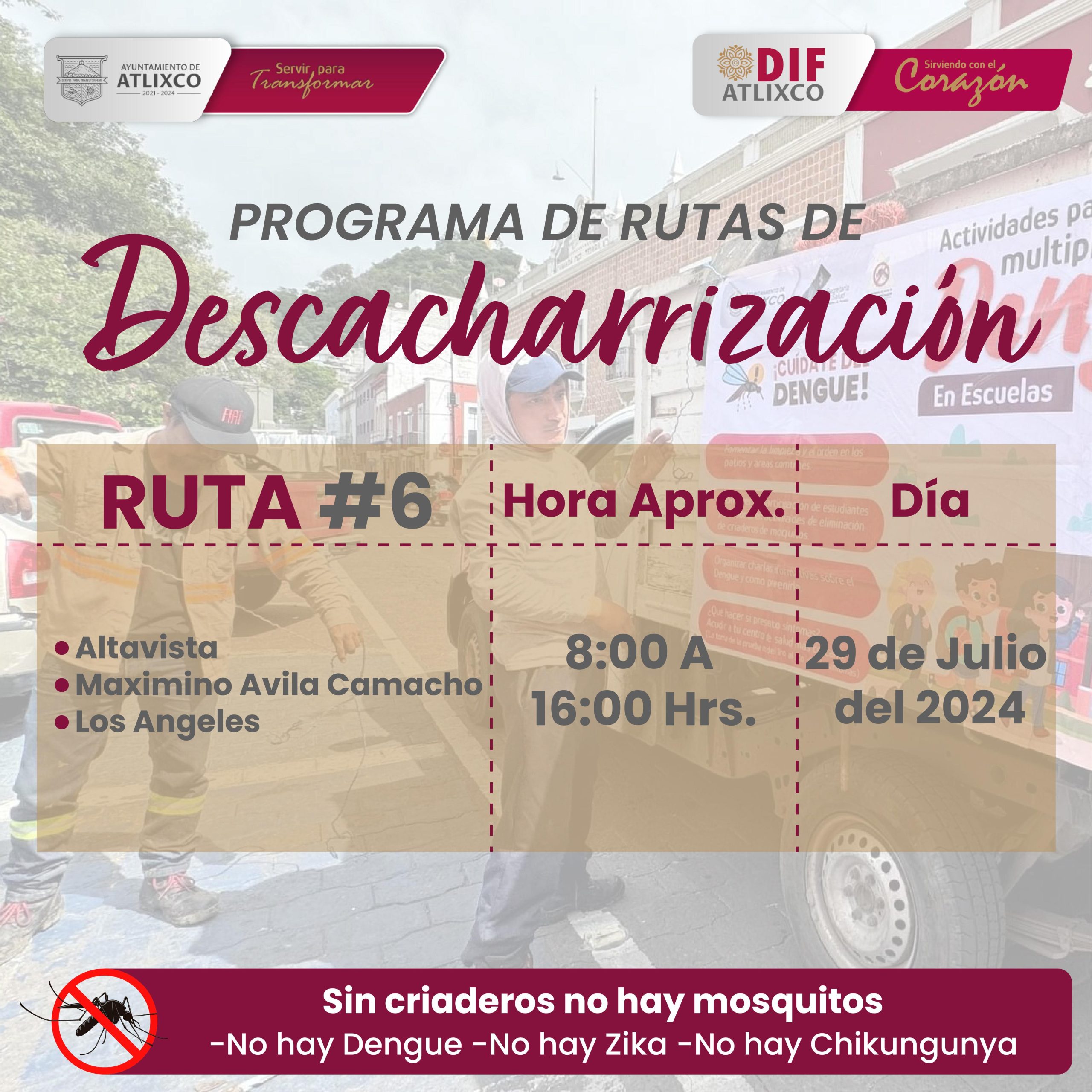 DIF Atlixco inicia 2da. Jornada de descacharrización: ubica el camión recolector