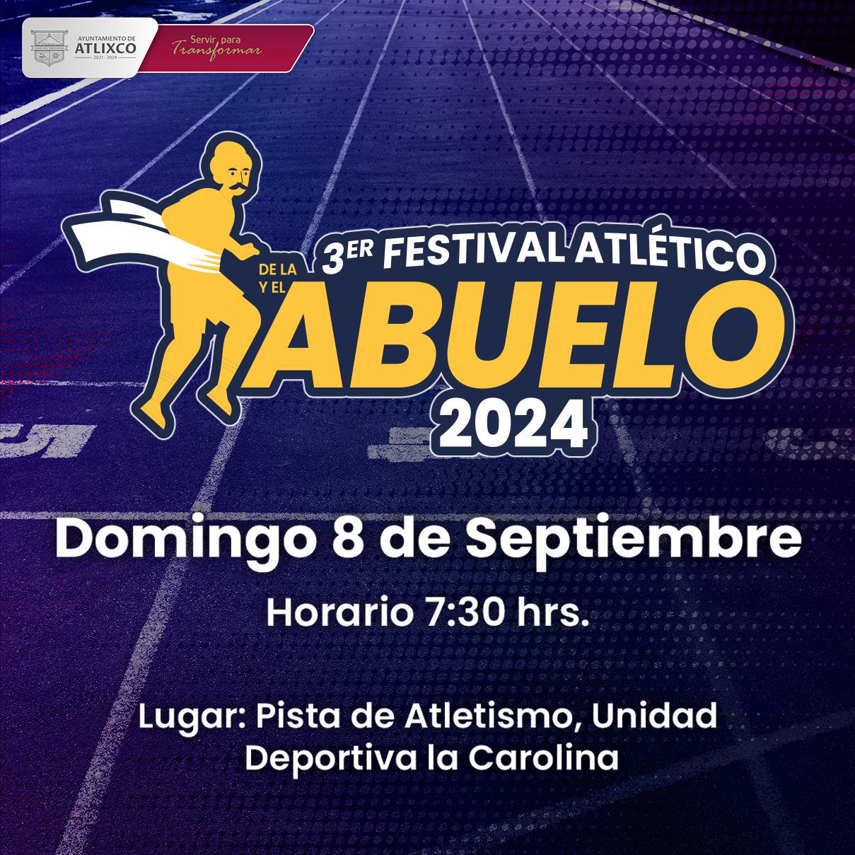 Atlixco te invita a participar en el Tercer Festival Atlético de la y el Abuelo