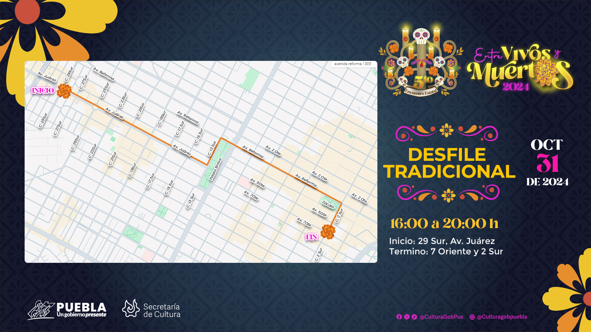 Esta es la ruta del desfile tradicional de “Día de Muertos” en la ciudad de Puebla