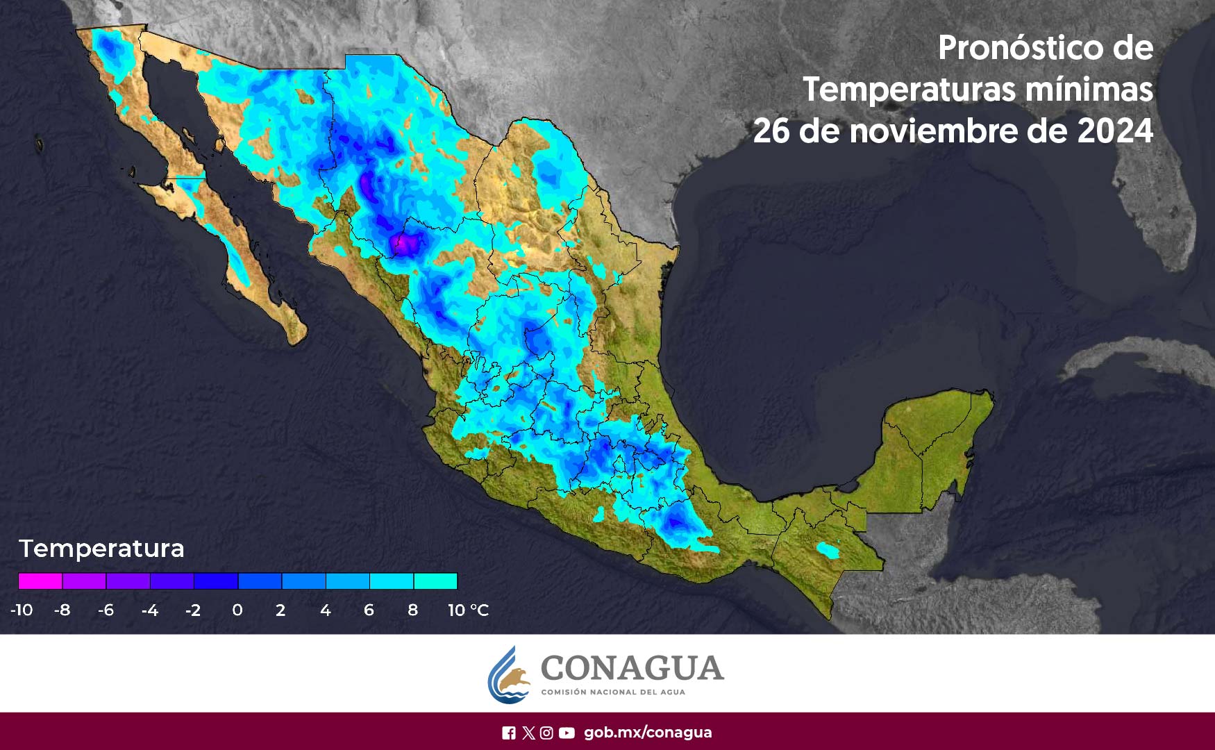 Frente frío 11 ocasionará temperaturas de -10 a -5 grados en Puebla, así como posibles heladas