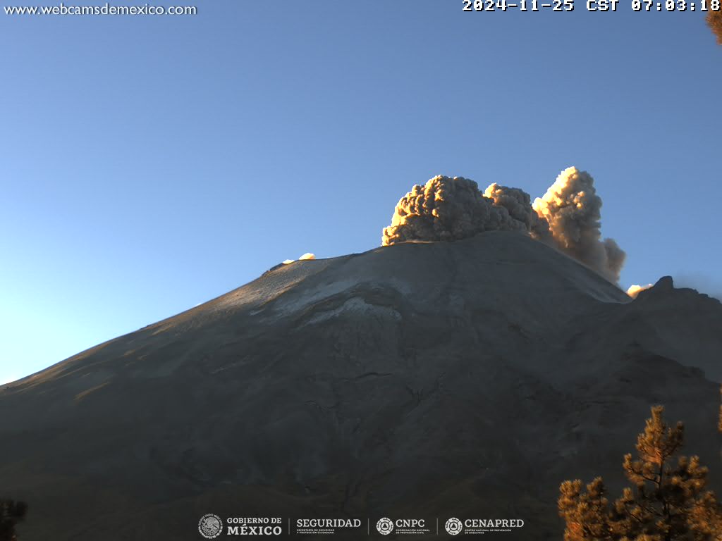 El Popocatépetl registró 258 minutos de tremor y 42 exhalaciones