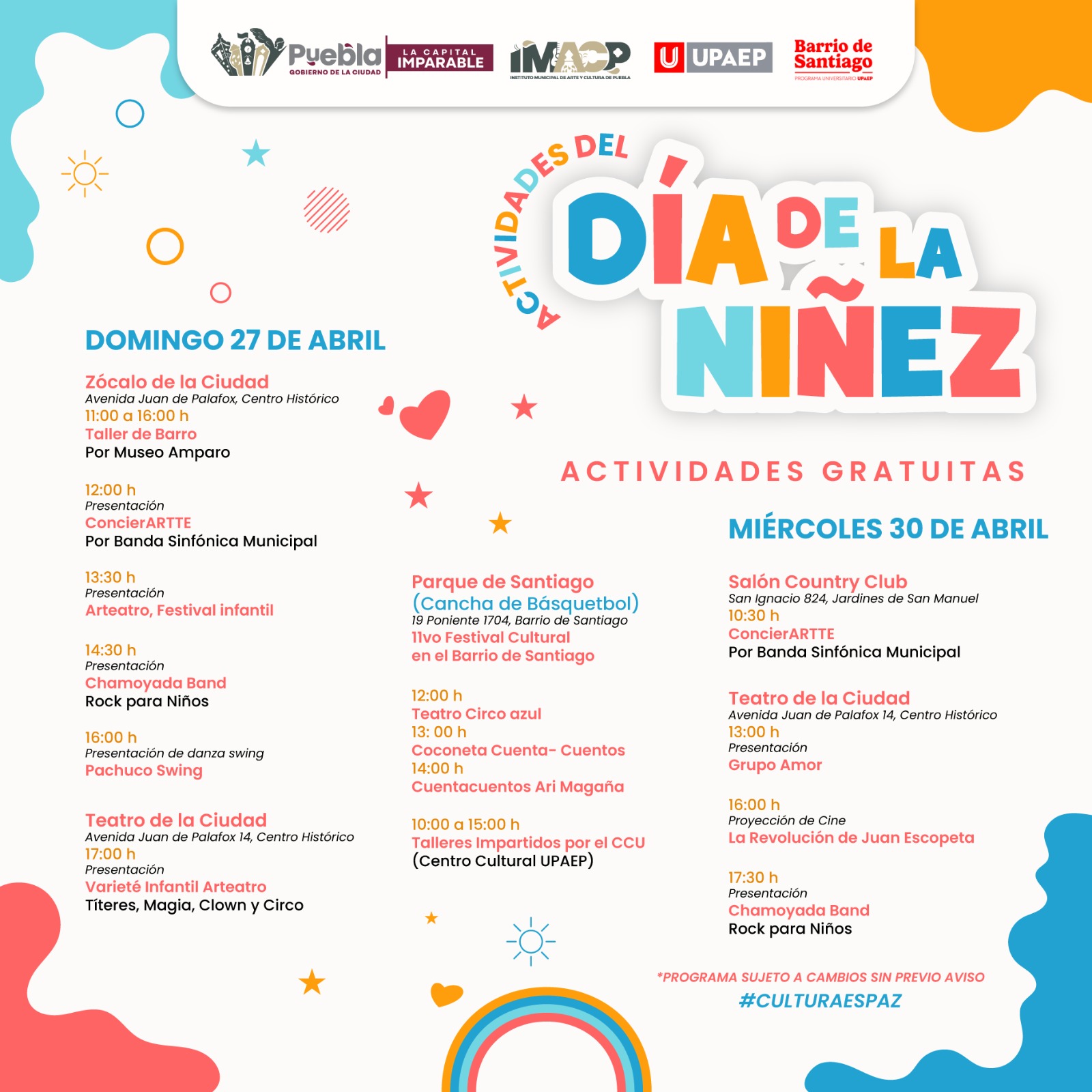 Celebrará IMACP el Día de la Niñez con actividades artísticas y culturales Celebrará IMACP el Día de la Niñez con actividades artísticas y culturales