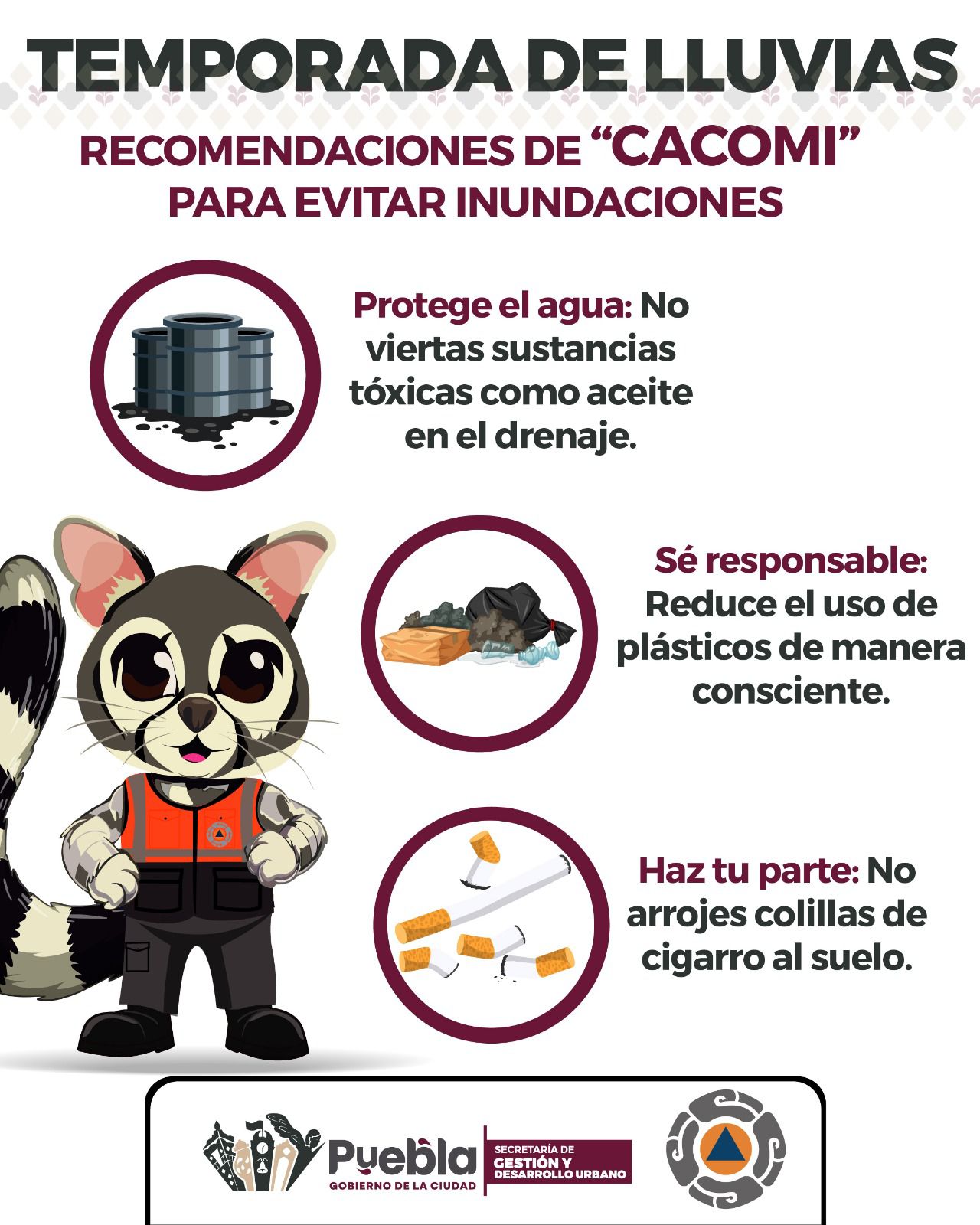 Emite Gobierno de la Ciudad recomendaciones por lluvias en zonas bajas Emite Gobierno de la Ciudad recomendaciones por lluvias en zonas bajas