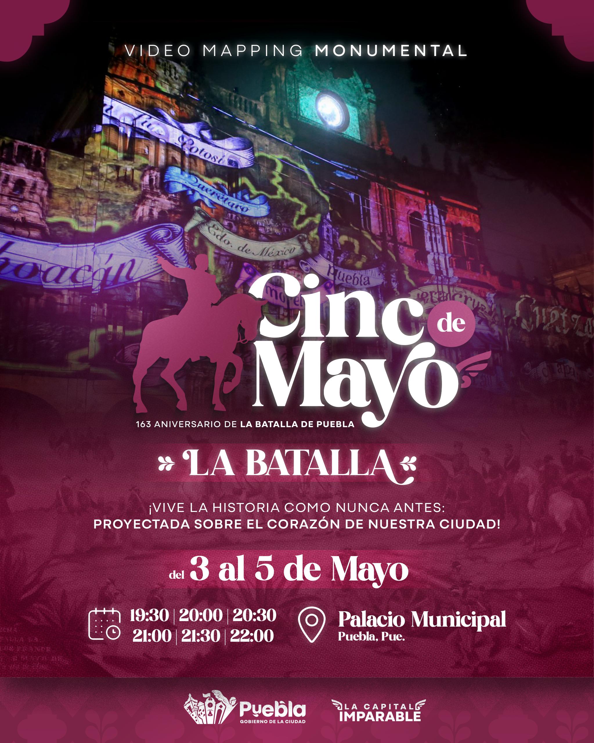 Conmemora Gobierno de la Ciudad la Batalla de Puebla con video mapping Conmemora Gobierno de la Ciudad la Batalla de Puebla con video mapping
