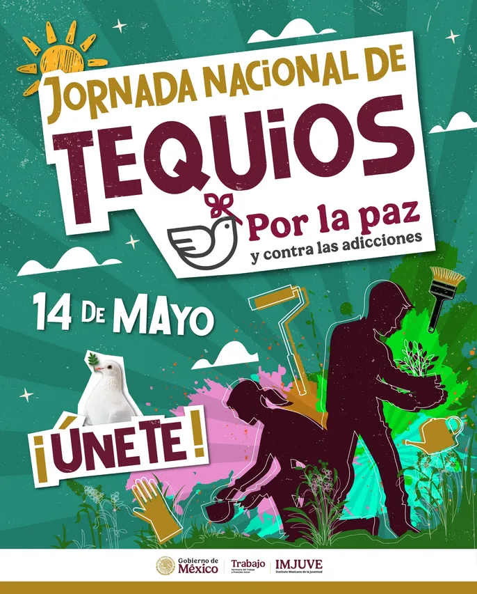 El Instituto Mexicano de la Juventud convoca a la Jornada Nacional de Tequios Por la Paz y Contra las Adicciones El Instituto Mexicano de la Juventud convoca a la Jornada Nacional de Tequios Por la Paz y Contra las Adicciones