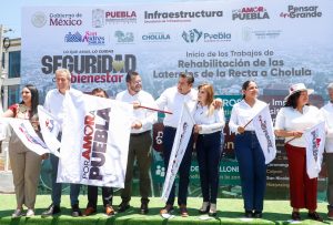 Beneficiados 2.3 millones de habitantes de 9 municipios con rehabilitación de laterales en Recta a Cholula