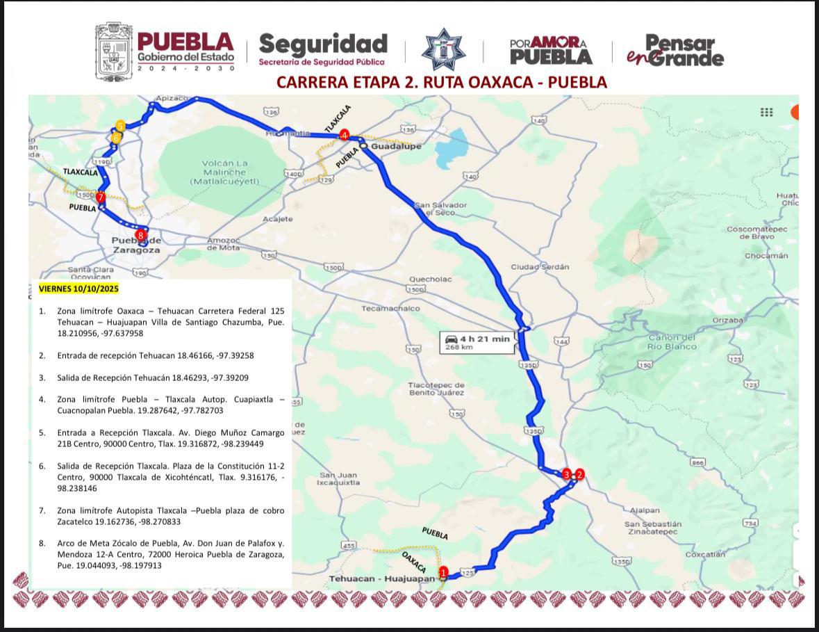 Este viernes 10 de octubre llega al Zócalo de Puebla la Carrera Panamericana