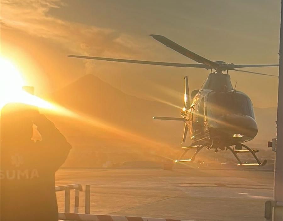 Paciente en estado grave es trasladado en ambulancia aérea de Tecamachalco a Puebla