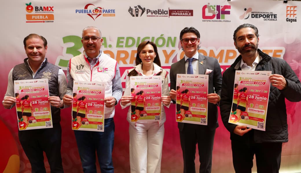 Presentan DIF Puebla Capital y Banco de Alimentos la Carrera “Corre y Comparte: Hambre Cero 2026”