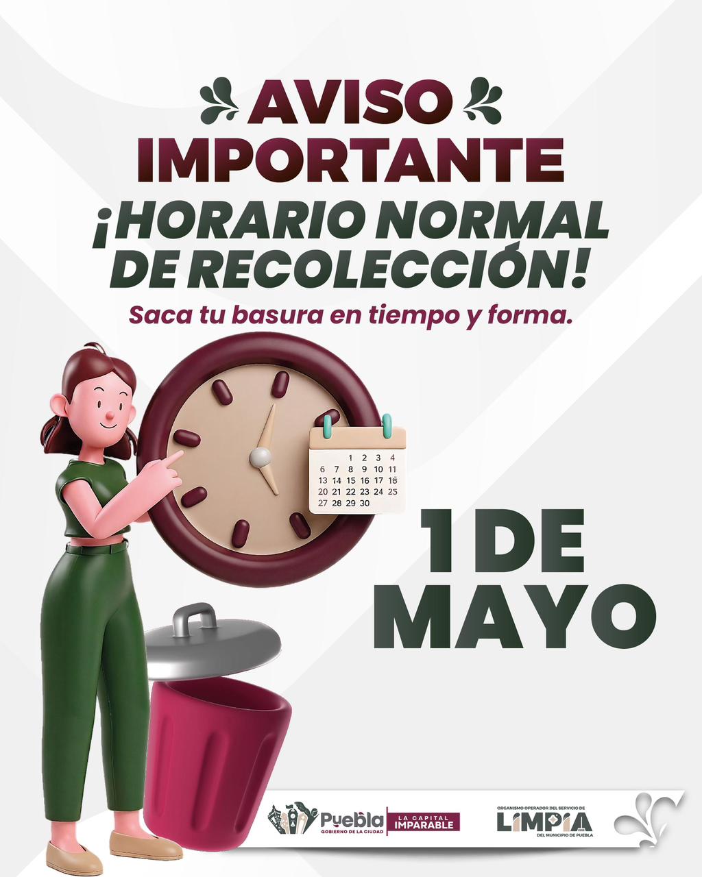 Este viernes habrá recolección de basura de manera normal