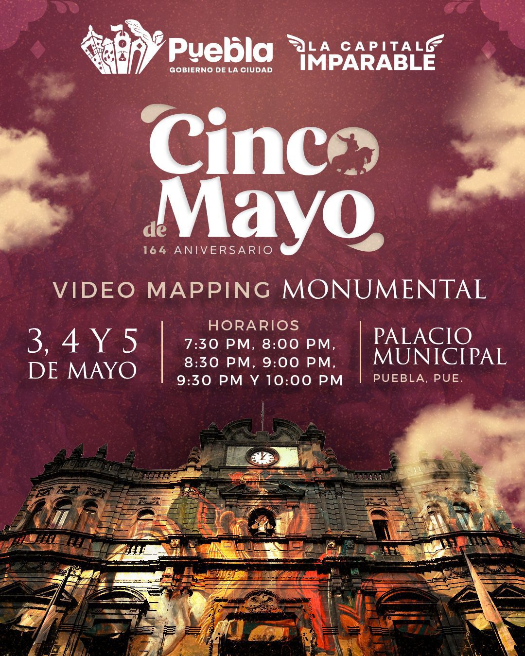 Con videomapping “Puebla, 5 de Mayo”, Ayuntamiento de Puebla conmemorará Batalla de Puebla