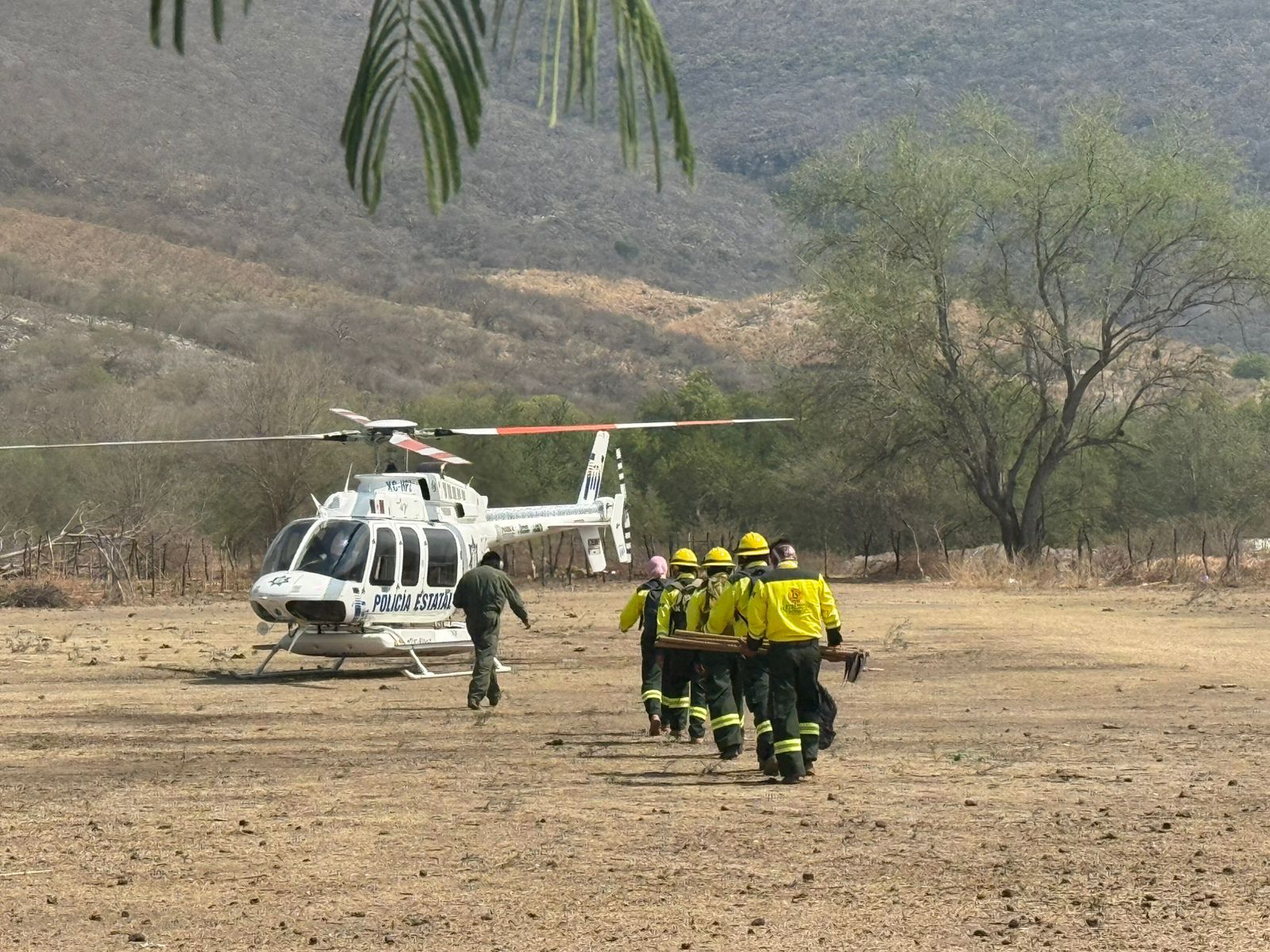 Despliega gobierno estatal operativo aire-tierra para sofocar incendio forestal en Cohetzala