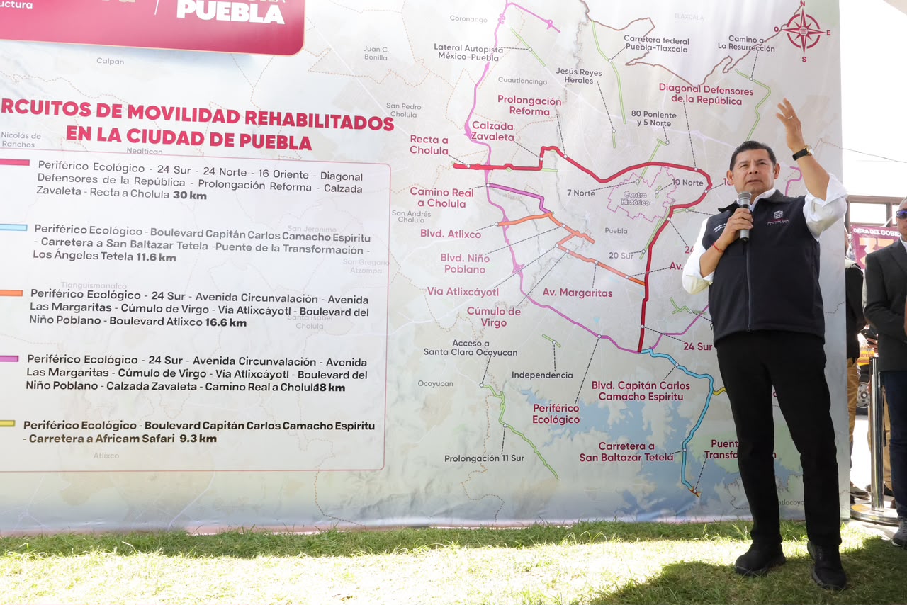 Armenta: Rehabilitadas 33 vialidades equivalentes a 5 mil calles en Puebla y el interior del estado, con ahorro de 30% del costo Armenta: Rehabilitadas 33 vialidades equivalentes a 5 mil calles en Puebla y el interior del estado, con ahorro de 30% del costo