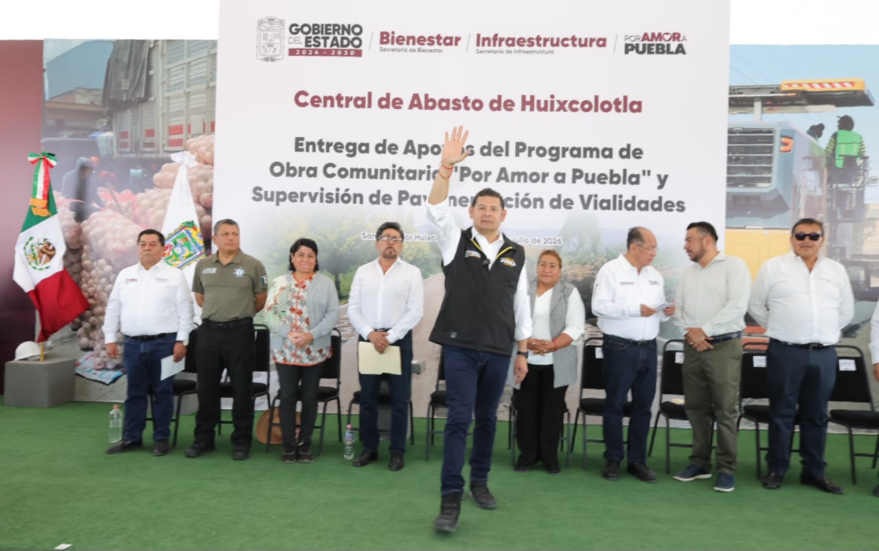 Gobierno estatal impulsa obra comunitaria y moderniza Central de Abasto Huixcolotla